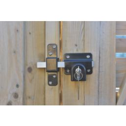 GateMate Black Double-Locking Euro Long Throw Lock 70mm