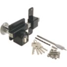 GateMate Black Double-Locking Euro Long Throw Lock 70mm