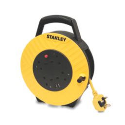 Stanley 13A 4-Gang 7.5m  Cable Reel + 2.1A 2-Outlet Type A USB Charger 240V