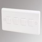 LAP  10AX 4-Gang 2-Way Light Switch  White