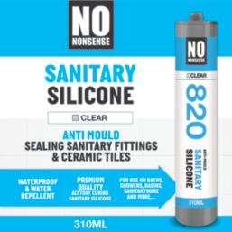 No Nonsense 820 Sanitary Silicone Clear 310ml 12 Pack
