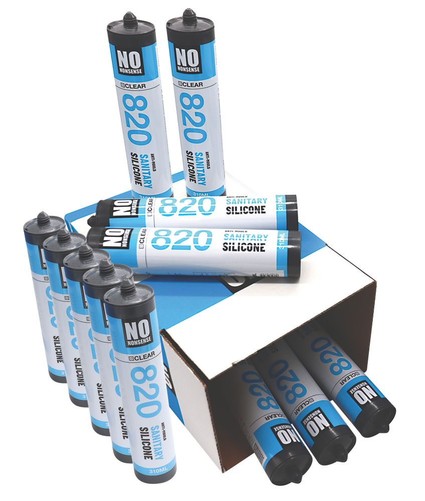 No Nonsense Sanitary Silicone Clear 310ml 12 Pack Screwfix
