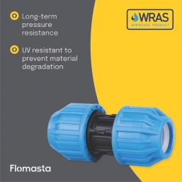 Flomasta  MDPE Straight Coupler 25mm x 25mm