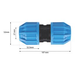 Flomasta  MDPE Straight Coupler 25mm x 25mm