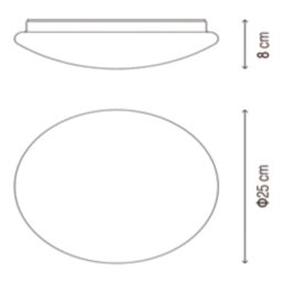 LAP Dea LED Bathroom Ceiling Light 2700K White 8W 1000lm