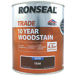 Ronseal  Trade 10 Year Woodstain Satin Teak 750ml