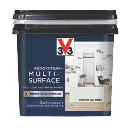 V33 750ml Porcelain Grey Satin Acrylic Multi Surface Paint