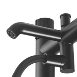 Swirl Gallen Matt Black 228mm Deck Mounted Dual Control Manual Shower Mixer Tap