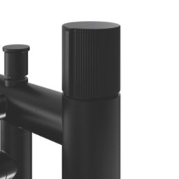 Swirl Gallen Matt Black 228mm Deck Mounted Dual Control Manual Shower Mixer Tap