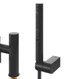 Swirl Gallen Matt Black 228mm Deck Mounted Dual Control Manual Shower Mixer Tap