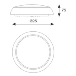 Ansell Disco Slim Indoor & Outdoor Round LED Wall/Ceiling Light White 13W 1027-1083lm