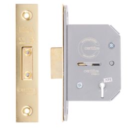 ERA  5 Lever Brass Mortice Deadlock 64mm Case - 44mm Backset