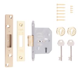 ERA  5 Lever Brass Mortice Deadlock 64mm Case - 44mm Backset