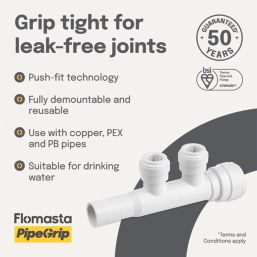 Flomasta  Plastic Push-Fit Reducing 2 Port Manifold 22mm x 10mm