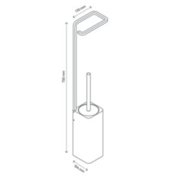 Elland Toilet Brush & Roll Holder Black