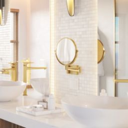 Hansgrohe AddStoris Shaving Mirror Polished Gold Optic 208mm x 344mm x 283mm