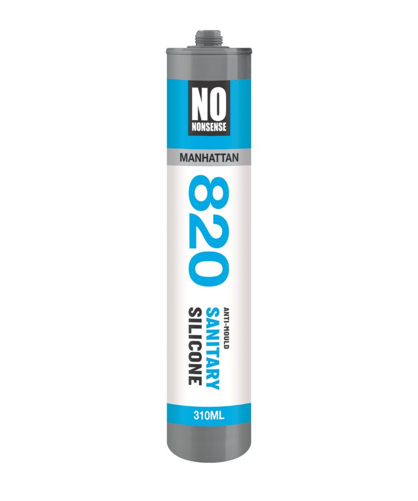 No Nonsense 820 Sanitary Silicone Sealant Manhattan Grey 310ml - Screwfix