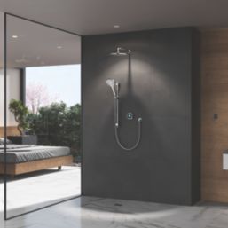 Aqualisa Optic Q Gravity-Pumped Rear-Fed Chrome Thermostatic Dual Outlet Smart Shower with Wall-Fixed Head