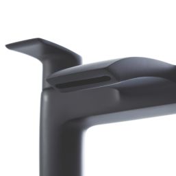 Highlife Bathrooms Coll Matt Black 122mm Deck Mounted Lever 2 Tap Holes Bath Mixer Tap