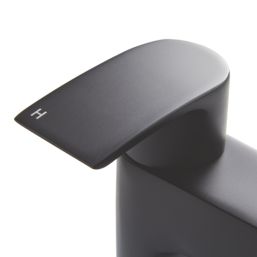 Highlife Bathrooms Coll Matt Black 122mm Deck Mounted Lever 2 Tap Holes Bath Mixer Tap