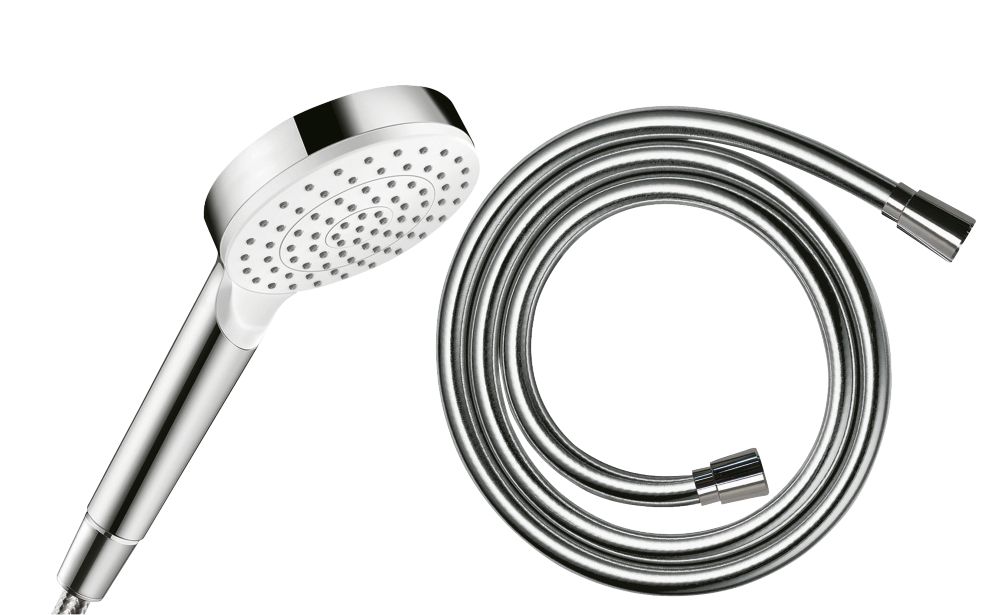 Hansgrohe Crometta Hand Shower Holder Set White/Chrome Screwfix