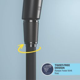 Grohe Vitalio Start 250 HP Rear-Fed Exposed Matt Black Thermostatic Shower System