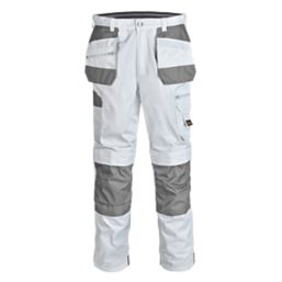 Site Jackal Work Trousers White / Grey 34" W 32" L