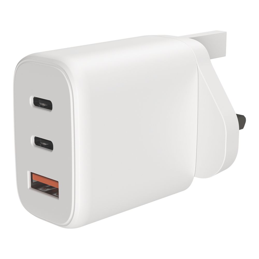 LAP 3-Outlet Type A & C Plug-In USB Adaptor Plug 3.25A - Screwfix