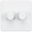 Knightsbridge  2-Gang 2-Way LED Intelligent Dimmer Switch  Matt White