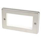 Hager Sollysta WRP4EUBSW 4-Module Modular Faceplate Brushed Steel