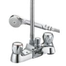 Bristan Club Chrome 71mm Deck Mounted Dual Control Manual Shower Mixer Tap