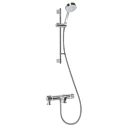 Mira Atom Chrome 98mm Deck Mounted Dual Control Thermostatic Shower Mixer Tap