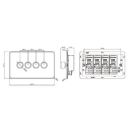 Knightsbridge  4-Gang 2-Way LED Intelligent Dimmer Switch  Black Nickel