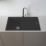 Carysil TD100-MB 1 Bowl Granite Composite Kitchen Sink Midnight Black Reversible 860mm x 500mm