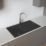 Carysil TD100-MB 1 Bowl Granite Composite Kitchen Sink Midnight Black Reversible 860mm x 500mm