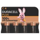 Duracell Plus C 1.5V Alkaline Batteries 4 Pack