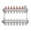 JG Underfloor 7 Port Heating Manifold Brushed Steel