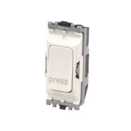 MK Grid Plus 10A 2-Way Grid Retractive Switch White with Colour-Matched Inserts