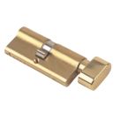 Yale Fire Rated 1 Star Thumbturn Euro Cylinder Thumbturn Lock 35-35 (70mm) Polished Brass