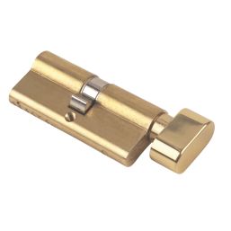 Yale Fire Rated 1 Star Thumbturn Euro Cylinder Thumbturn Lock 35-35 (70mm) Polished Brass