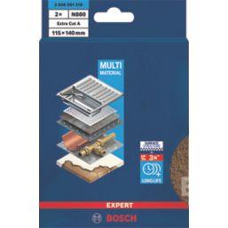 Bosch Expert N880 Metal Fleece Pads 140mm x 115mm Brown 2 Pack