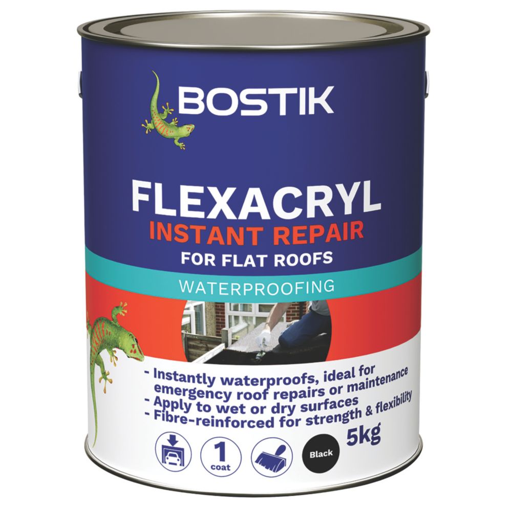 Bostik Flexacryl Roof Repair Compound Black 5kg Screwfix