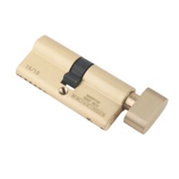 Smith & Locke Fire Rated 1 Star Thumbturn 6-Pin Euro Cylinder Lock 35-35 (70mm) Polished Brass