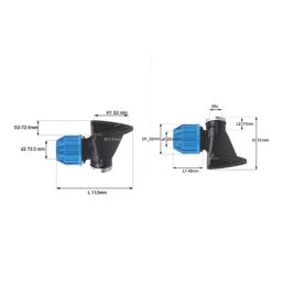 Flomasta  MDPE Wall Plate Elbow 25mm x 3/4"