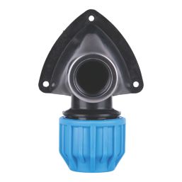 Flomasta  MDPE Wall Plate Elbow 25mm x 3/4"