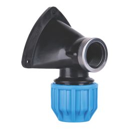 Flomasta  MDPE Wall Plate Elbow 25mm x 3/4"