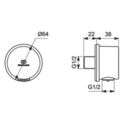 Ideal Standard Idealrain Round Wall Elbow for Shower Kits Silk Black 38mm