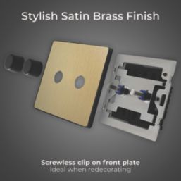 British General Evolve 2-Gang 2-Way LED Dimmer Switch  Satin Brass with Black Inserts