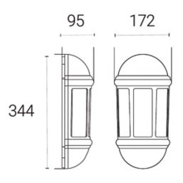 4lite  Outdoor LED Half Wall Lantern Black 8W 400lm