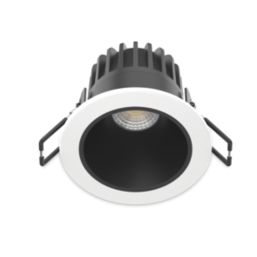 Collingwood H2 Deco Black Reflector Fixed  Fire Rated LED Residential Downlight Wattage & Colour Switchable White 6.5-10W 550 - 1000lm